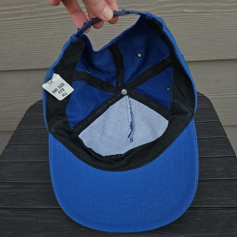Vintage 90s Cheers Boston TV Show Restaurant Snapback Hat Cap Made in USA Blue